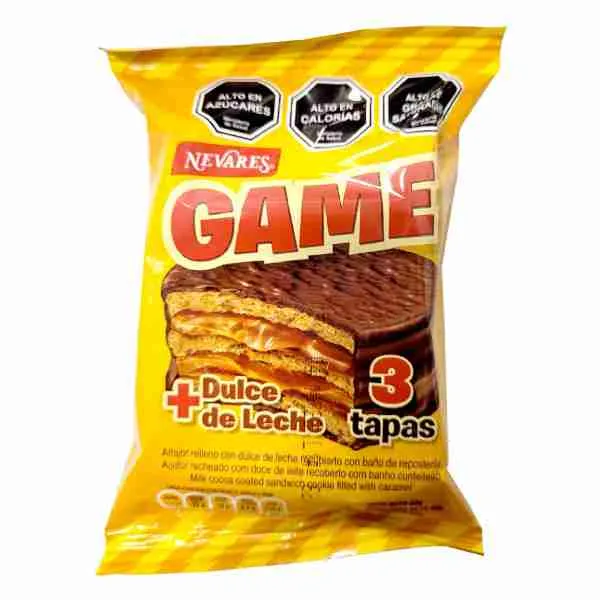 ALFAJOR GAME NEGRO 3 CAPAS Nevares 60g