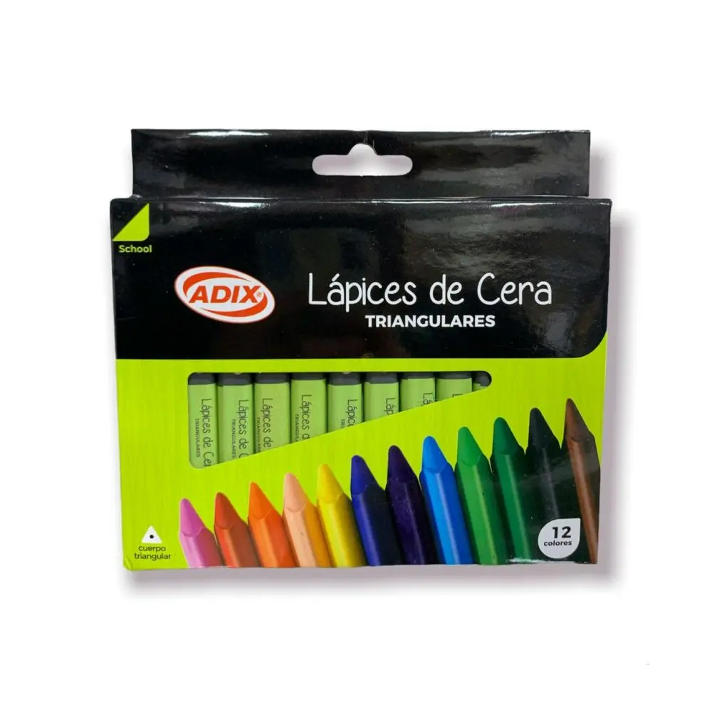 LAPICES CERA 12 COLORES ADIX JUMBO