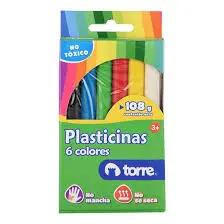 PLASTICINA 6 COLORES 108 GR TORRE