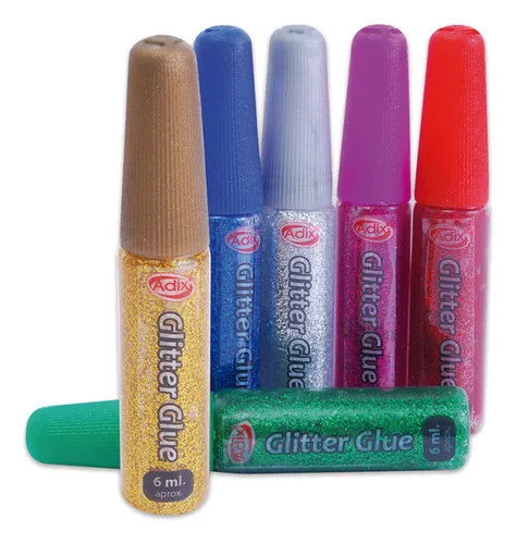 [19867] ADHESIVO GLITTER GLUE 6 COLORES 6 ML ADIX
