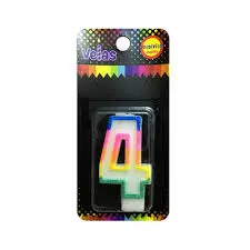 [79748] VELAS CUMPLEAÑOS NRO. 4 C/GLITER   FECO 