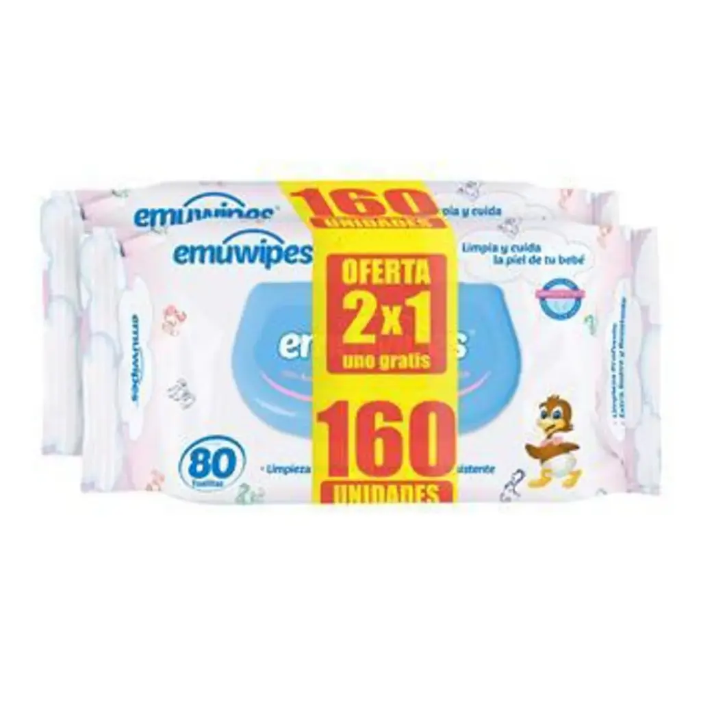 TOALLA HUMEDA 80HJ EMUBABY PACK 2UND
