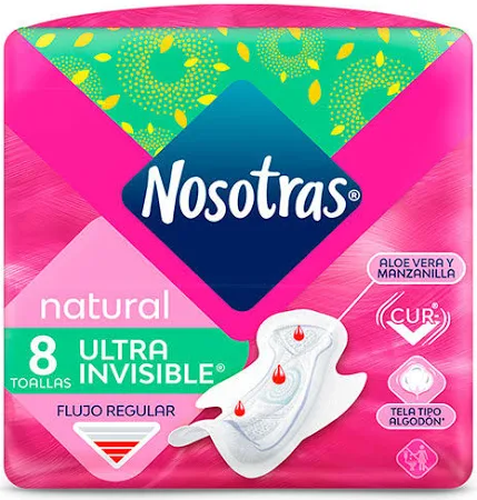 TOALLA HIG.NATURAL INVISIBLE NOSOTRAS X 8 