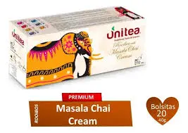 [2000010-UNTEA-1234] TE NEGRO MASALA CHAI CREMA 20U 20GR UNITEA