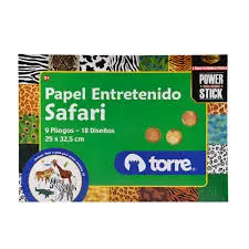 BLOCK PAPEL ENTRETENIDO SAFARI 9 PLIEGOS 