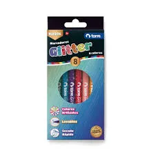 [7806505006966] LAPICES DE TINTA GLITTER 8 COLORES TORRE 