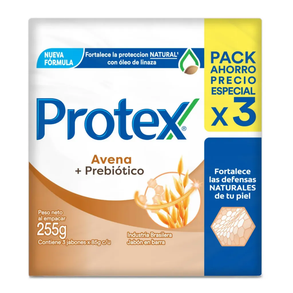 [43406AV] JABON TOCADOR 85 GR PQ 3 UN PROTEX AVENA