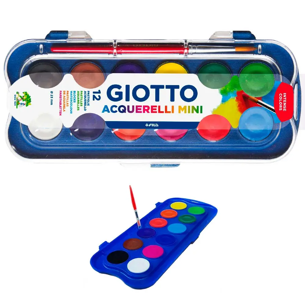 ACUARELA 12 COLORES EN CAJA GIOTTO 23MM