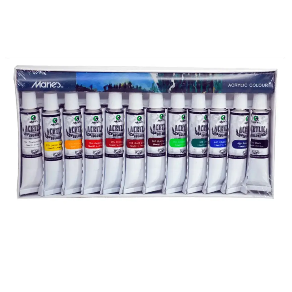 [6901893620129] PINTURA ACRILICA 12 COLORES MARIE