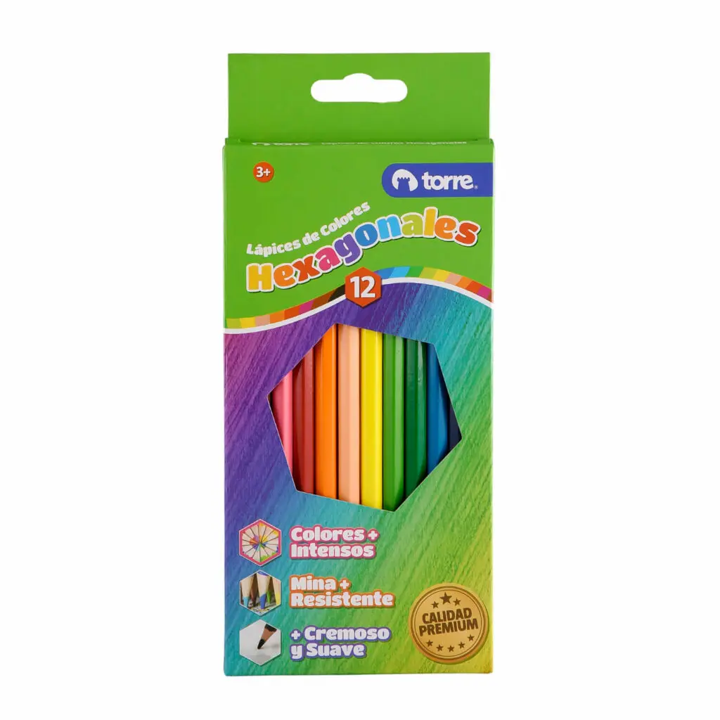 [15553] LAPICES COLORES 12 LARGOS TORRE