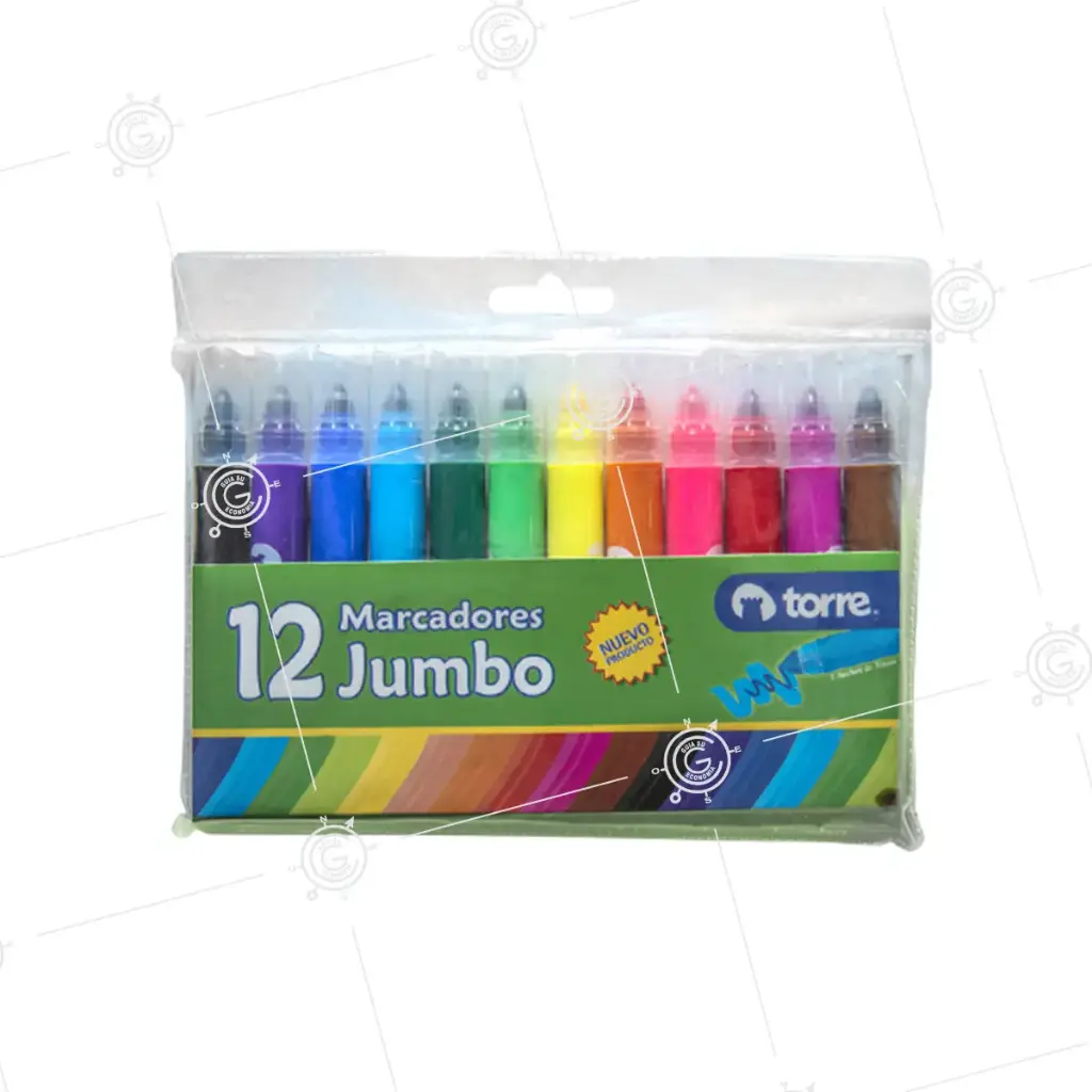 [32215] PLUMONES 12 COLORES JUMBO TORRE
