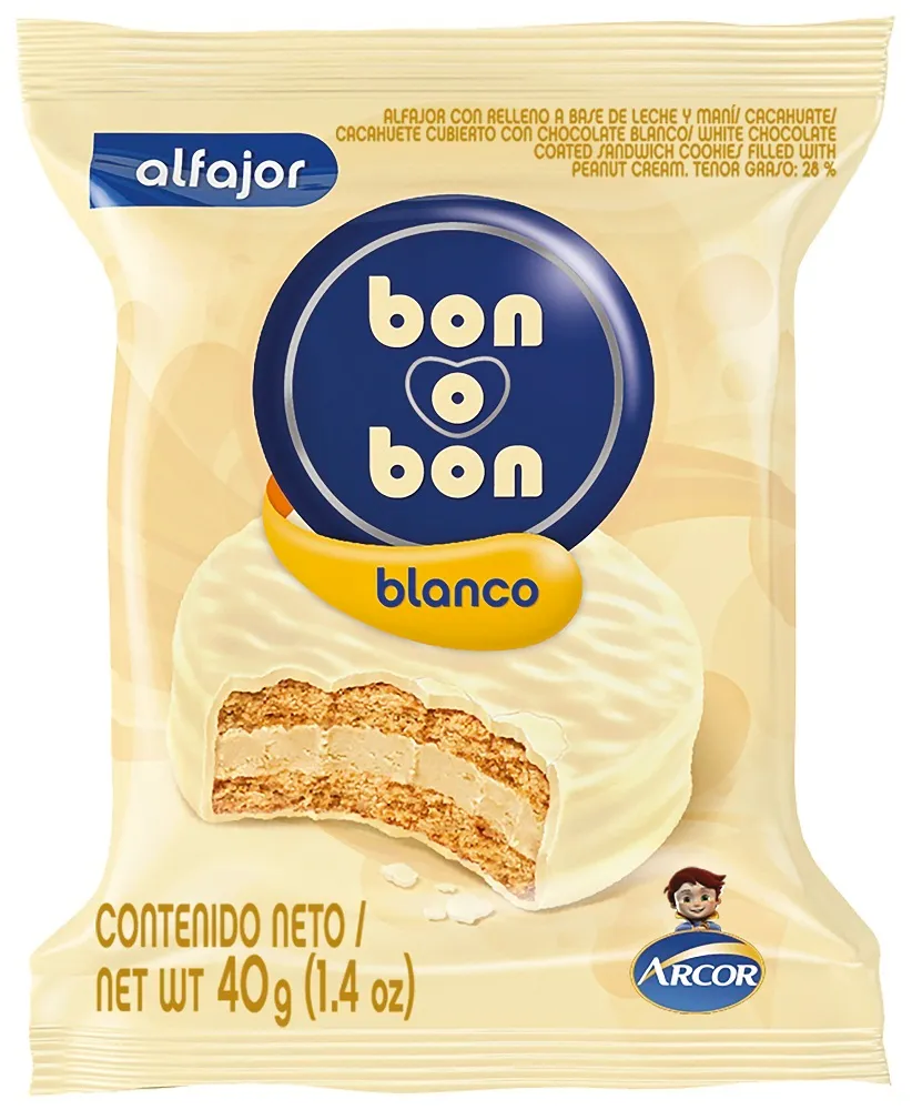 [5140946] ALFAJOR BON O BON BLANCO 40G